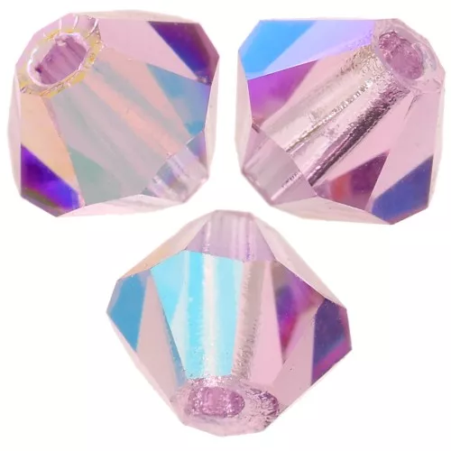 Tupis de Cristales de Preciosa 4 mm-MC Bead Rondell - Light Amethyst Glitter x30