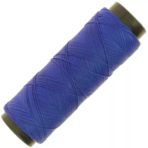 Slam Cord hilo plano de poliéster encerado para micro macramé 0,6 mm - Azul Real x100m