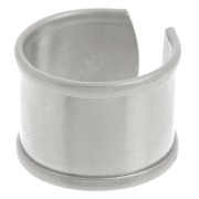 Anillo con borde curvo para decorar 15 mm ajustable - Plata 925 x1|raw }}