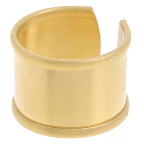 Anillo ajustable con borde curvado 15 mm - Talla 54 a 62 - Latón x1