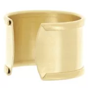 Anillo ajustable con borde curvado 15 mm - Talla 54 a 62 - Latón x1