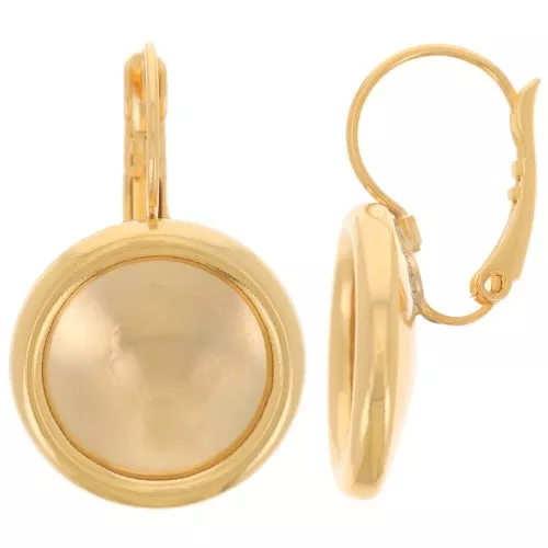 Ganchos cabujón Purecrystal 1122 Rivoli 14 mm - Dorado fino x2