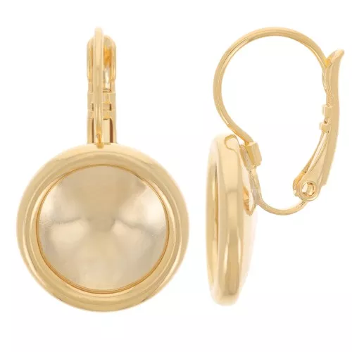 Ganchos para cabujón Purecrystal 1122 Rivoli 12 mm - Dorado con oro fino x2