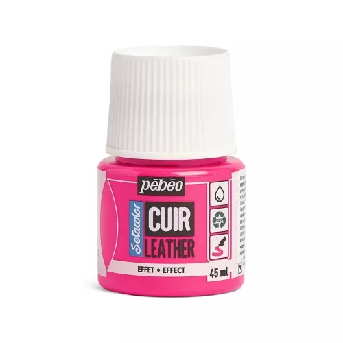 Pintura Setacolor Fluorescente Efecto Cuero - Rosa (n°48) x45ml