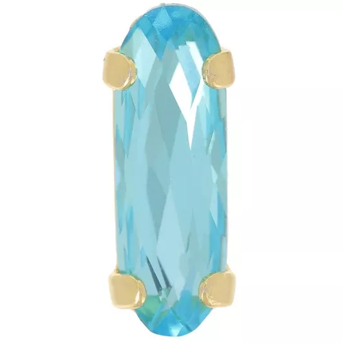 Aurora Juego de Cristales A4161 Oval Clásico Largo 15x5 mm - Oro - Aquamarine x1