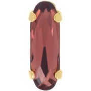 Aurora Juego de Cristales A4161 Oval Clásico Largo 15x5 mm - Oro - Burgundy x1