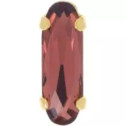 Aurora Juego de Cristales A4161 Oval Clásico Largo 15x5 mm - Oro - Burgundy x1