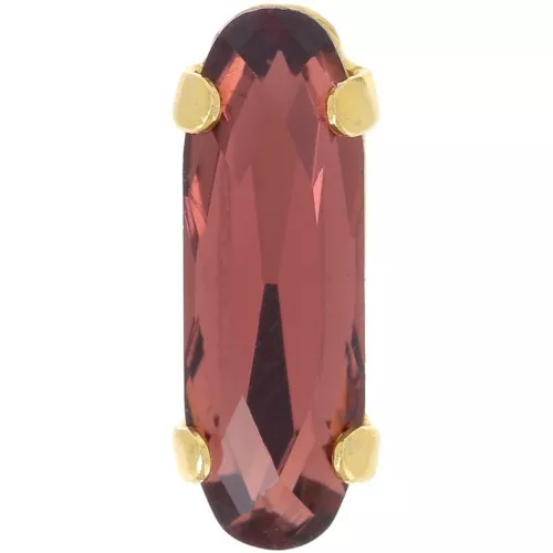 Aurora Juego de Cristales A4161 Oval Clásico Largo 15x5 mm - Oro - Burgundy x1