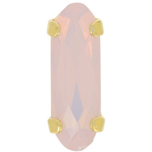Aurora Juego de Cristales A4161 Oval Clásico Largo 15x5 mm - Oro - Rose Water Opal