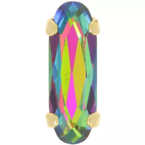 Juego de cristales Aurora A4161 Largo Clásico Oval 15x5mm Oro Cristal Vitrail Mediano
