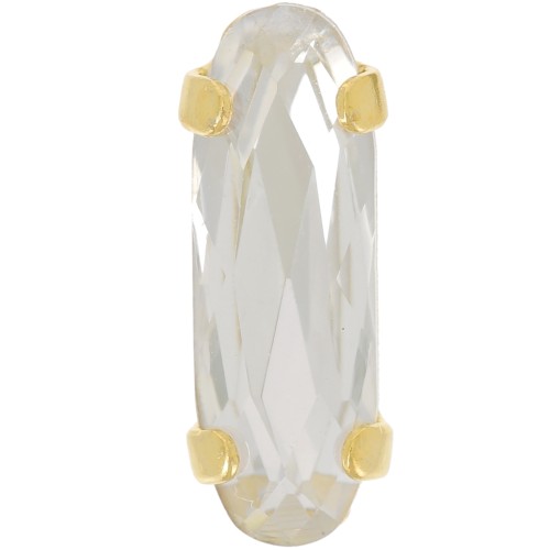 Juego de cristal Aurora A4161 Oval Clásico Largo 15x5 mm Oro - Cristal Pantalla Plata