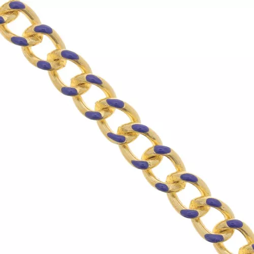 Cadena decorada esmaltada epoxi 10 mm Cobalt dorado x1m