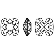 Aurora A4470 12 mm Cabujón Cuadrado - Jet Hematite x1