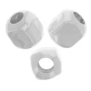 Cuentas facetadas cubo 3,5 mm - Plata 925 x10