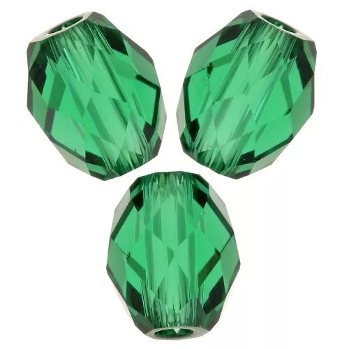 Olives Briolettes PureCrystal 5044 cuentas de oliva 5x4 mm - Majestic Green x10
