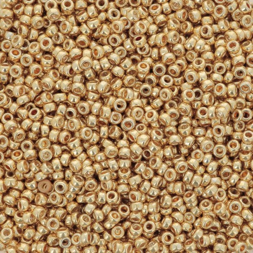 Cuentas Rocalla Miyuki 15/0 1052 - Oro galvanizado x 100 g