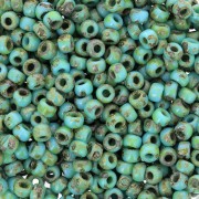 Cuentas Rocalla Miyuki 8/0 4514 - Azul turquesa opaco Picasso x 100 g