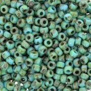 Cuentas Rocalla Miyuki 8/0 4514 - Azul turquesa opaco Picasso x 100 g