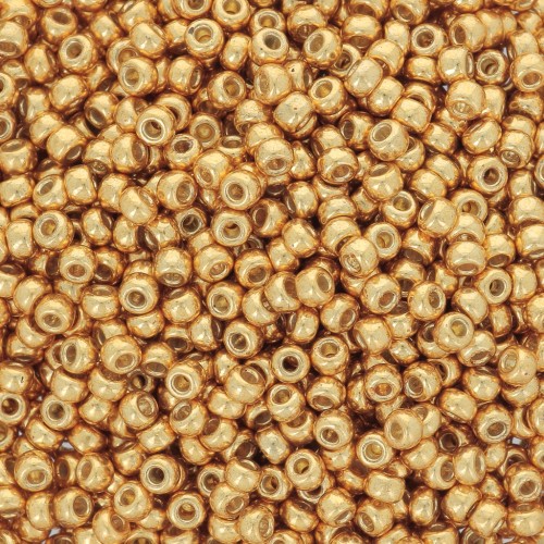 Cuentas Rocalla Miyuki Duracoat 11/0 4203 - Amarillo dorado galvanizado x 100 g
