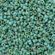 Cuentas Rocalla Miyuki 11/0 4514 - Azul turquesa opaco Picasso x100 g