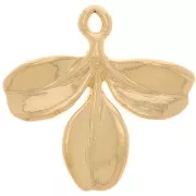 Dije de 3 hojas 15x15,5 mm - Dorado con oro fino x1