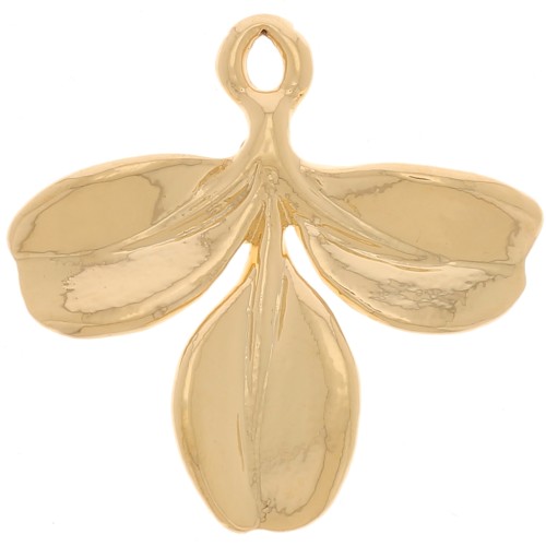 Dije de 3 hojas 15x15,5 mm - Dorado con oro fino x1