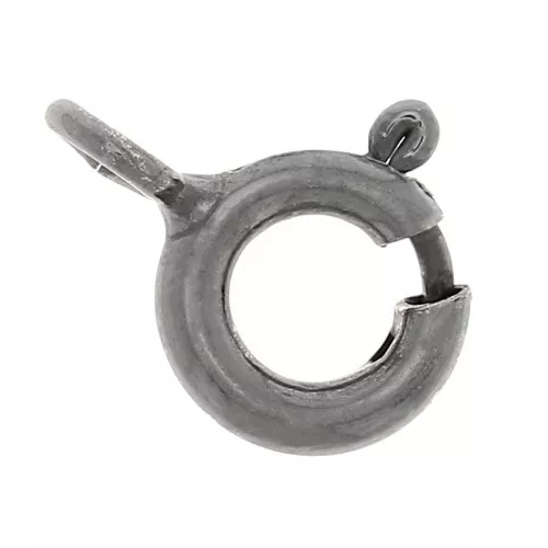 Cierre de resorte 5 mm - Plata 925 Rodio Negro x1