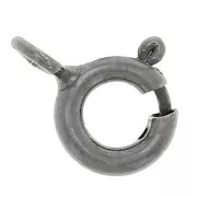 Cierre de resorte 6 mm - Plata 925 Rodio Negro x1