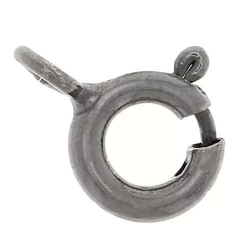 Cierre de resorte 6 mm - Plata 925 Rodio Negro x1