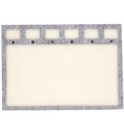 Alfombrilla para abalorios 29,5x21 cm con 6 espacios - Gris - Beige x1