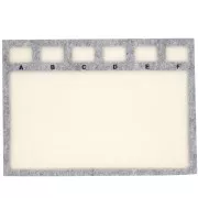 Alfombrilla para abalorios 29,5x21 cm con 6 espacios - Gris - Beige x1