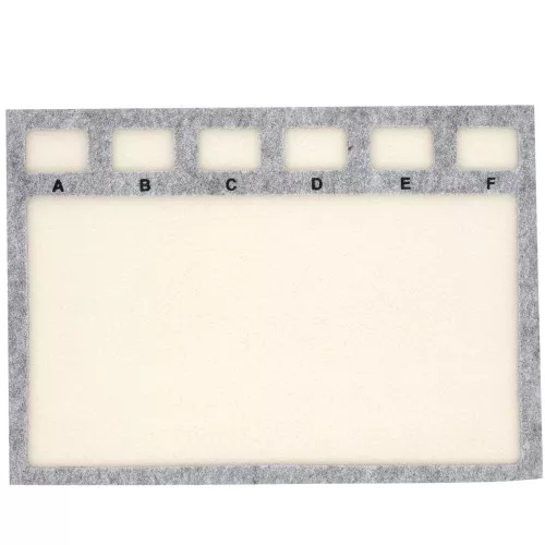 Alfombrilla para abalorios 29,5x21 cm con 6 espacios - Gris - Beige x1