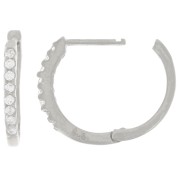 Dormeuses criollas 15 mm - Óxidos de circonio - Plata 925 - Cristal x2|raw }}