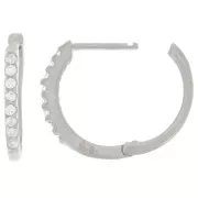 Dormeuses criollas 15 mm - Óxidos de circonio - Plata 925 - Cristal x2