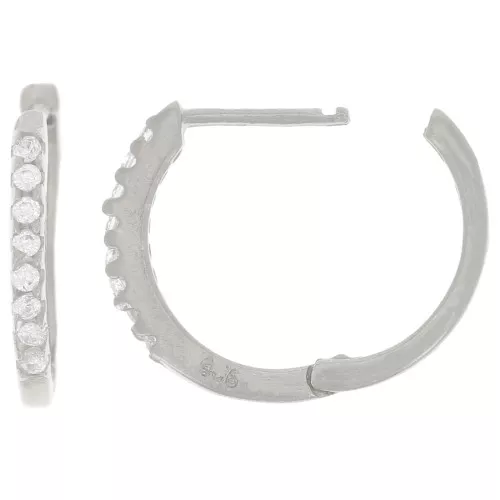 Dormeuses criollas 15 mm - Óxidos de circonio - Plata 925 - Cristal x2
