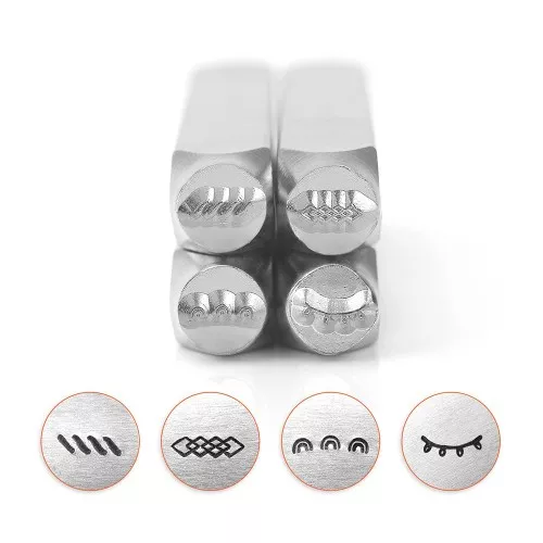 Juego de 4 punzones de estampado ImpressArt - 6 mm - Bordes Versión 1 x1