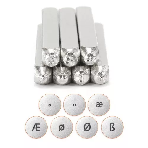 Juego de 7 punzones de estampado ImpressArt - de 0,5 a 3 mm - Símbolo de letra x1