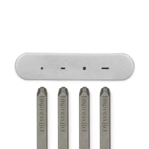Juego de 4 punzones para repujar ImpressArt - de 0,5 a 3 mm - Puntos y rayas x1