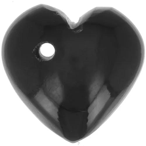 Lentejuela corazón 9x10 mm en gema tintada - Ónix negro x1