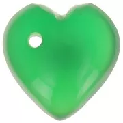 Lentejuela corazón 9x10 mm en gema tintada - Ónix verde x1