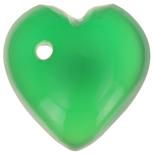 Lentejuela corazón 9x10 mm en gema tintada - Ónix verde x1