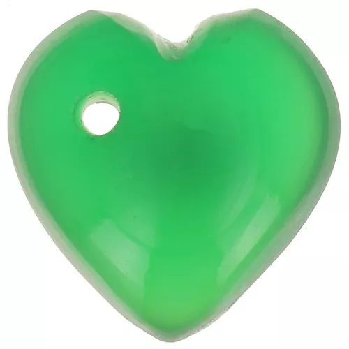 Lentejuela corazón 9x10 mm en gema tintada - Ónix verde x1