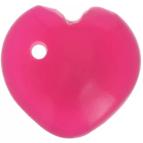 Lentejuela en forma de corazón de 9x10 mm en gema tintada - Calcedonia rosa x1