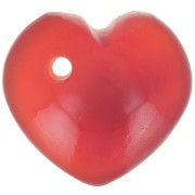 Lentejuela corazón 9x10 mm gema tintada - Ágata Roja x1