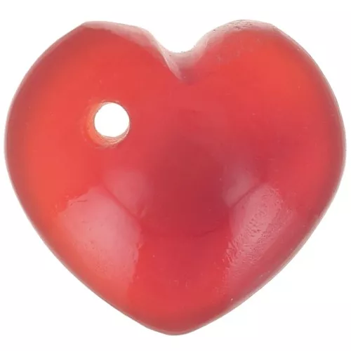 Lentejuela corazón 9x10 mm gema tintada - Ágata Roja x1