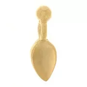 Mini colgantes de pétalos con una bolita 9x3 mm - Dorado con oro fino x4