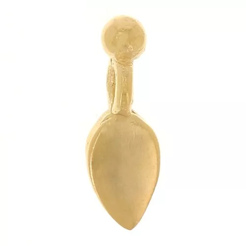 Mini colgantes de pétalos con una bolita 9x3 mm - Dorado con oro fino x4