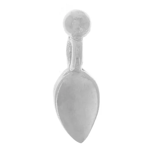 Mini dije de pétalo con bolita 9x3 mm - Plata 925 x1
