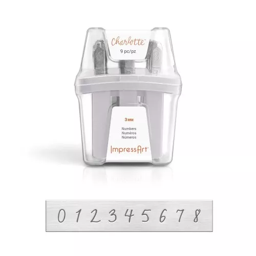 Juego de perforadoras ImpressArt - 3 mm - números del 0 al 8 - Charlotte x9