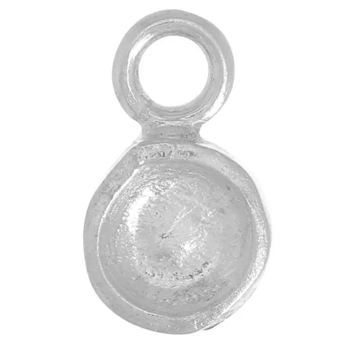 Mini colgante redondo para cabujón con base plana 4 mm - Plata 925 x1